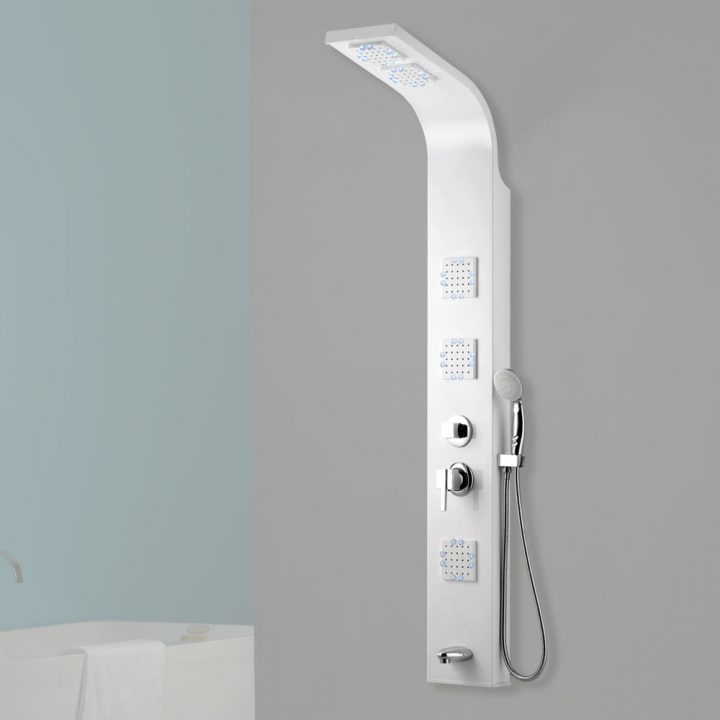 Led Aluminium Colonne De Douche Douche De Pluie Massage intérieur Colonne De Douche Lumineuse A Led