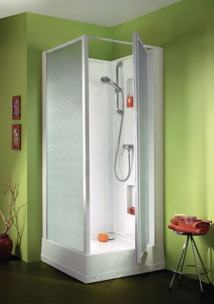 Leda – Cabine De Douche Izibox Carrée 80X80Cm avec Cabine De Douche Avec Pompe De Relevage