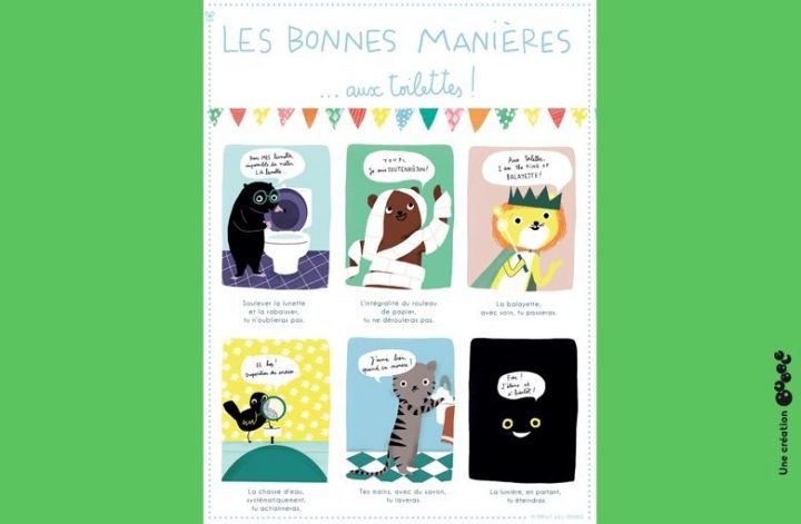 Les Bonnes Manières Aux Toilettes | Enfant, Regle De Vie concernant Affiche Pour Toilette