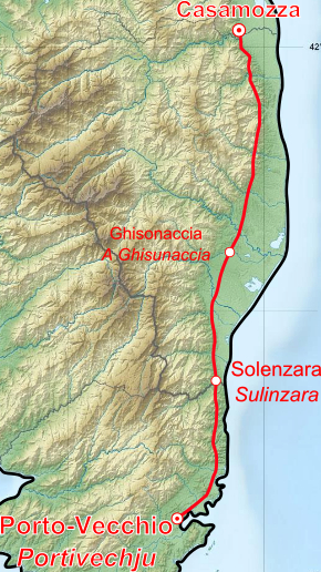 Ligne De La Côte Orientale Corse – Wikimonde intérieur Chemin De Fer Corse