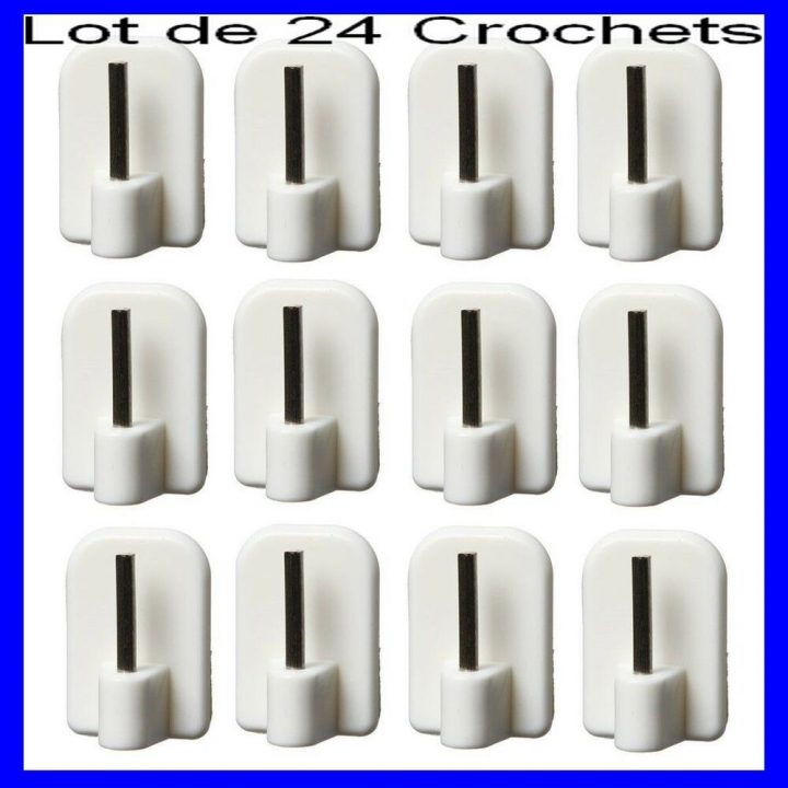 Lot 24 Crochets Autocollants Pour Tringle,Support À pour Tringle À Rideaux Pour Fenetre Pvc