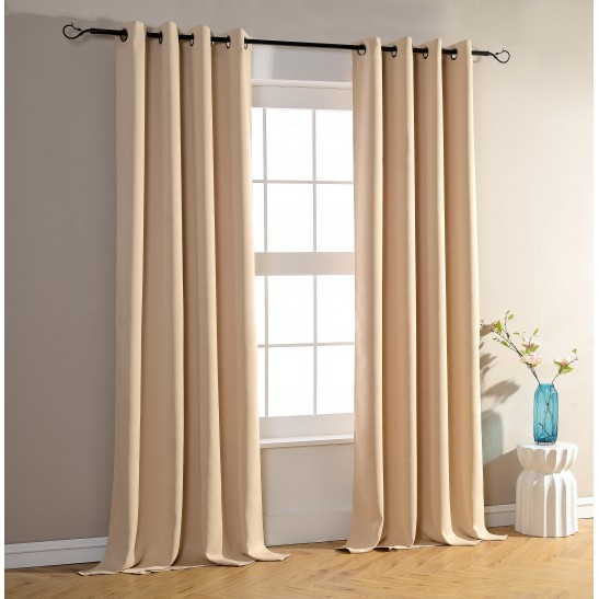 Lot De 2 Rideaux Occultant Beige Clair 140 X 260 Cm destiné Rideau Occultant Pas Cher Conforama