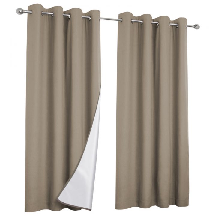 Lot De 2 Rideaux Thermiques Taupe 135X240 Cm pour Rideaux Thermiques Hiver