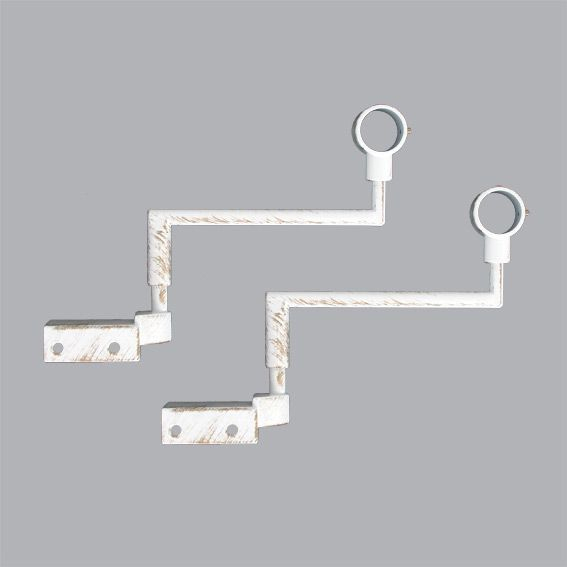 Lot De 2 Supports Sans Perçage Blanc – Accessoire Et encequiconcerne Rideau Sans Percage