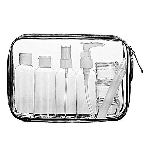 Luzway Trousse De Toilette Transparente 8 Bouteilles Vide à Kit Trousse De Toilette Avion