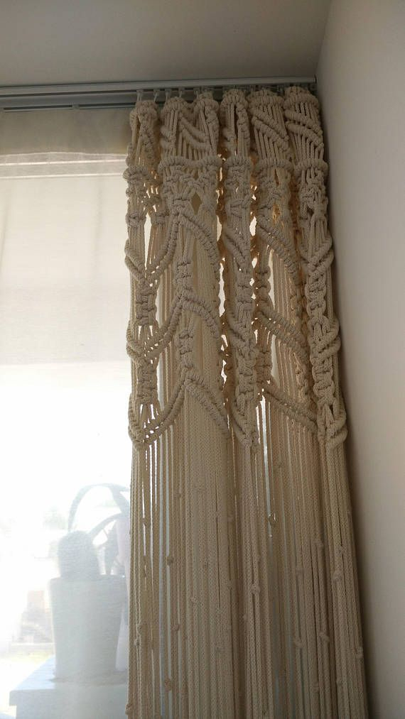 Macrame Curtain Large Custom Lace Living Room Curtain avec Rideaux Dentelle Ancienne Ou Macramé