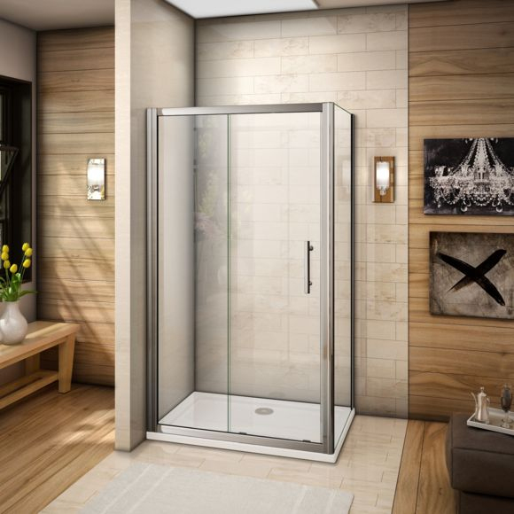 Marque Generique – Cabine De Douche 100X80X185Cm Porte De intérieur Porte De Douche Coulissante 100