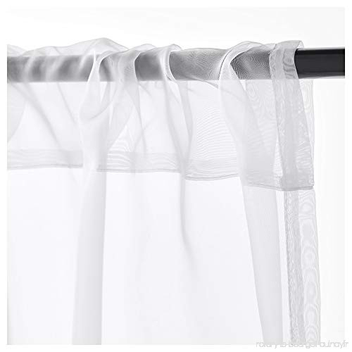 Mbi Rideaux Transparents 1 Paire Blanc Taille Assemblé concernant Rideaux Largeur 100 Cm