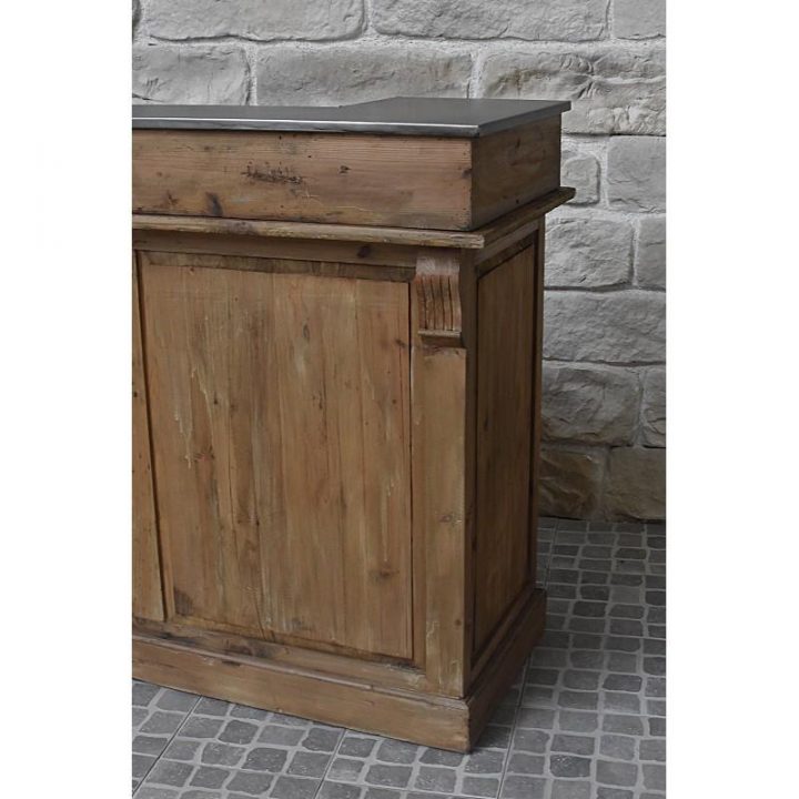 Meuble Bar Comptoir Grand Long 200 Cm Bois Pin Zin – Theke tout Chemin De Campagne Meubles