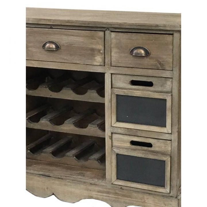 Meuble Console Bahut Enfilade Rangement Bouteille – Bar à Chemin De Campagne Meubles