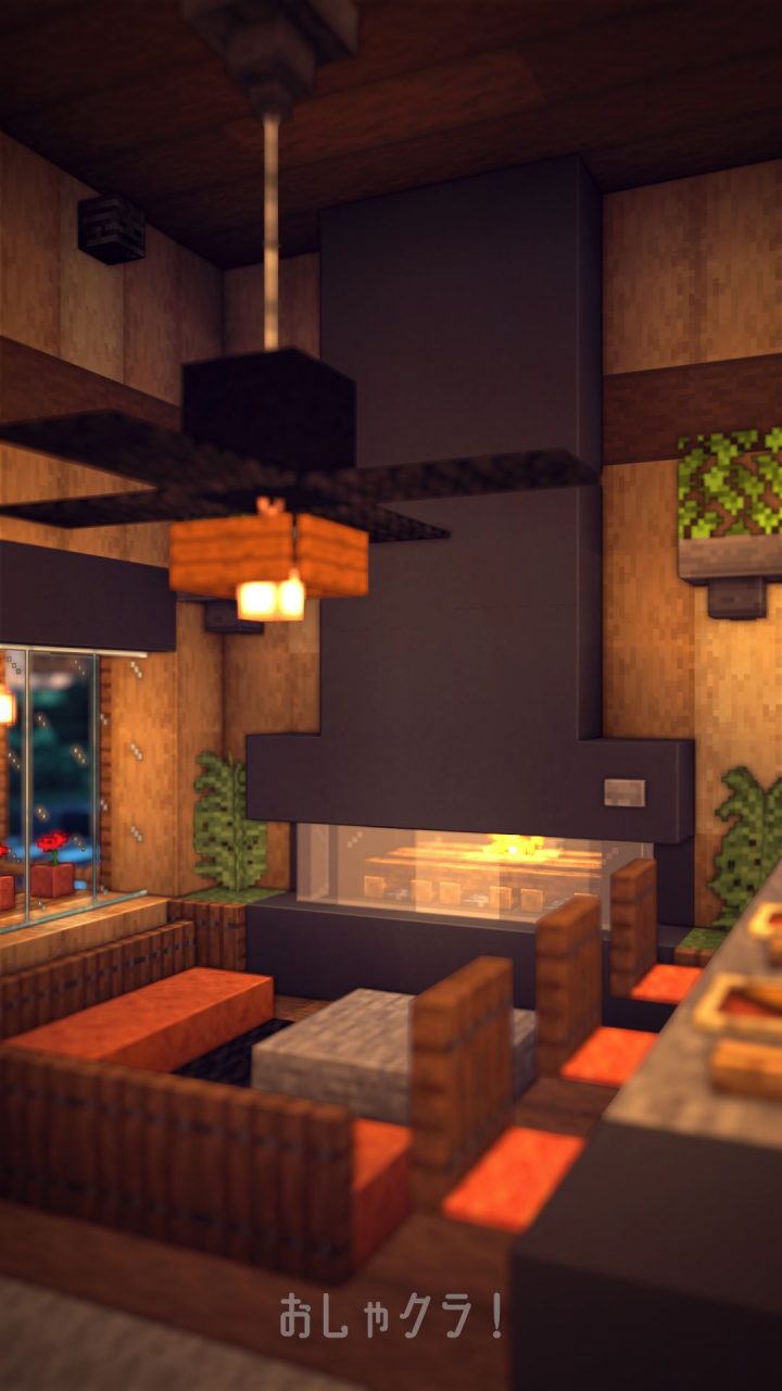 #Minecraft #Building #Oshacra #おしゃクラ #Fireplace In 2020 destiné Rideau Minecraft