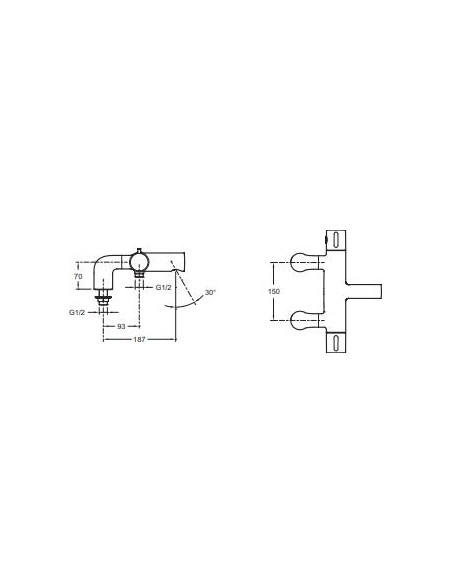 Mitigeur Thermostatique Bain Douche Sur Gorge Cuff Jacob encequiconcerne Mitigeur Thermostatique Bain Douche Sur Gorge