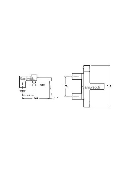 Mitigeur Thermostatique Bain-Douche Sur Gorge Strayt Jacob pour Mitigeur Thermostatique Bain Douche Sur Gorge