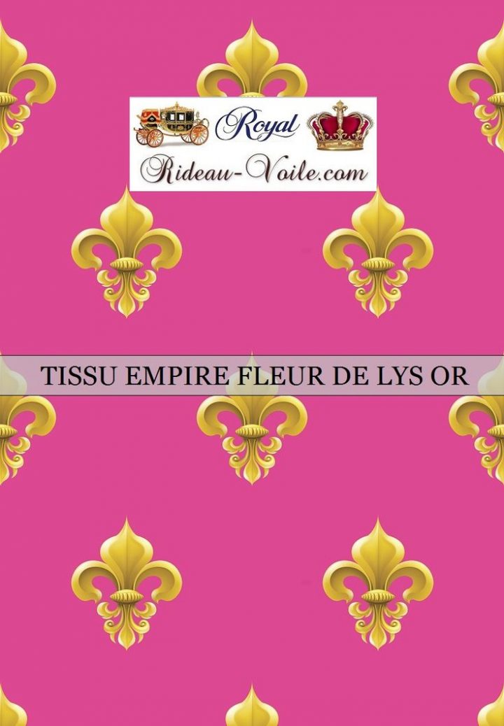 Motif Fleur De Lys Or Tissu Rose Fushia | Fleur De Lys avec Rideau Rose Fushia