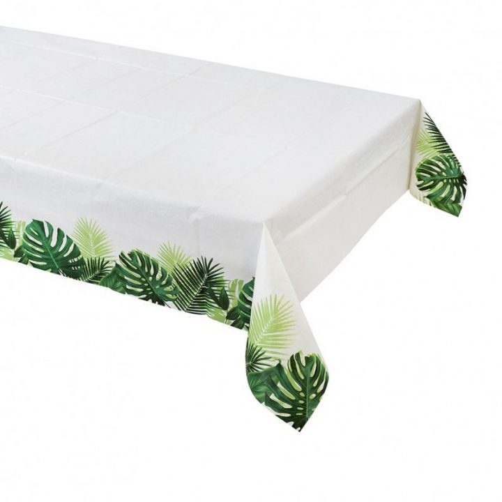 Nappe En Papier "Feuilles Exotiques"- 180 Cm concernant Chemin De Table Papier