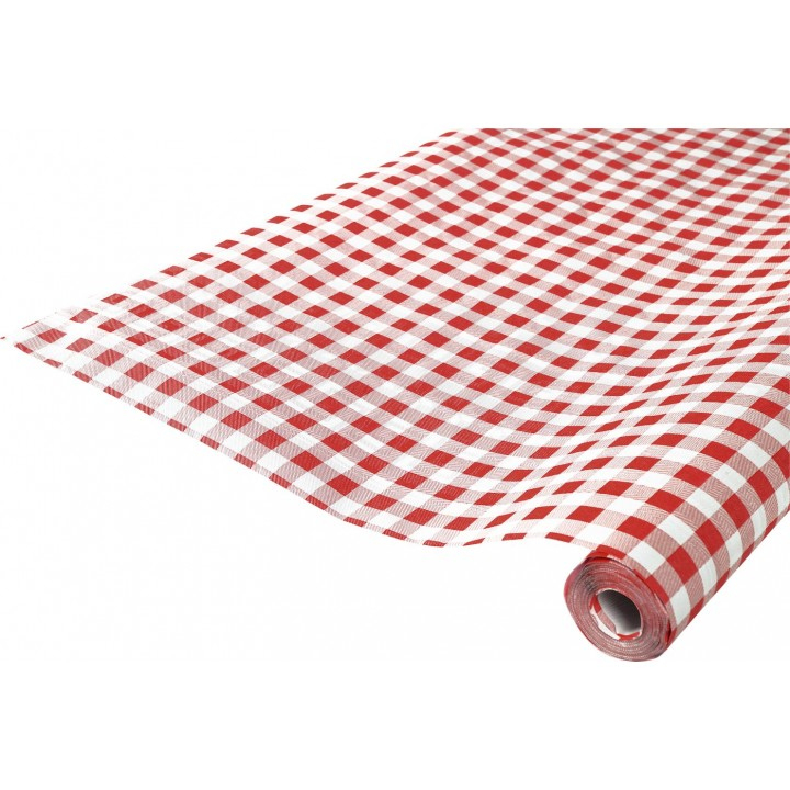 Nappe En Papier Vichy Rouge 10 M à Chemin De Table Papier