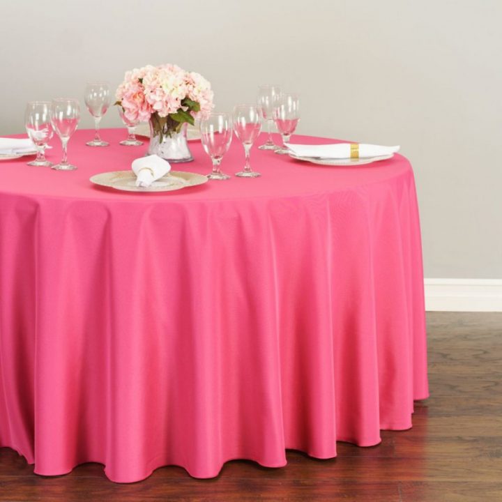 Nappe Unie Ronde 160Cm Rose Fushia encequiconcerne Rideau Rose Fushia