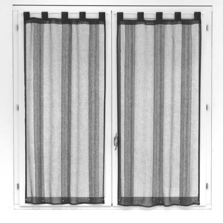 Paire De Voilages Pour Fenêtre Gris 60X120Cm à Rideaux Petites Fenetres