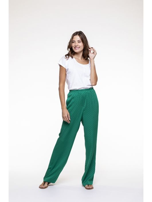 Pantalon Large Et Fluide Femme Imprimé Vert Émeraude serapportantà Chemin Emeraude