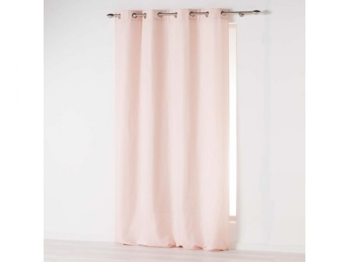 Paris Prix – Rideau À Oeillets "Absolu" 140X260Cm Rose encequiconcerne Rideau Rose Pale