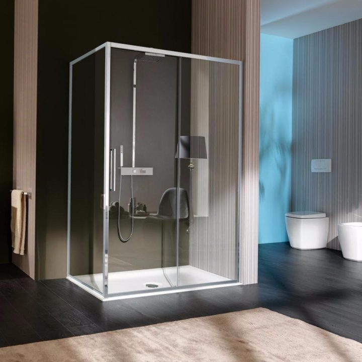 Paroi De Douche À 1 Porte Coulissante 117-121X200 Modèle dedans Profilé Porte De Douche