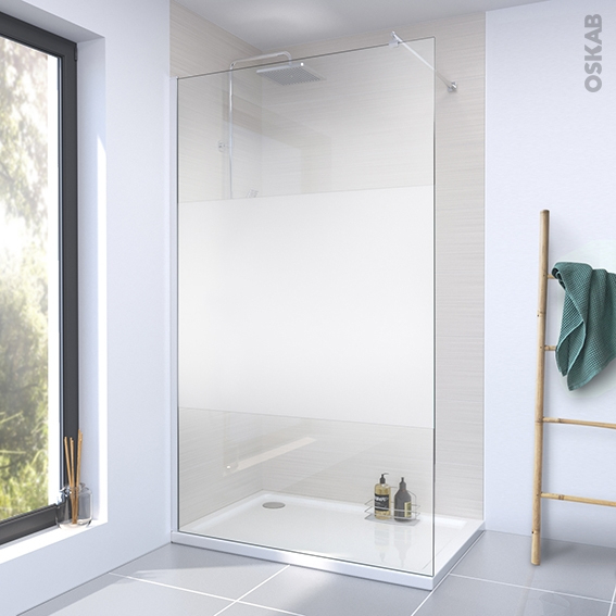 Paroi De Douche À L'Italienne 140 Cm Verre Dépoli 8 Mm 1 destiné Étanchéité Paroi De Douche