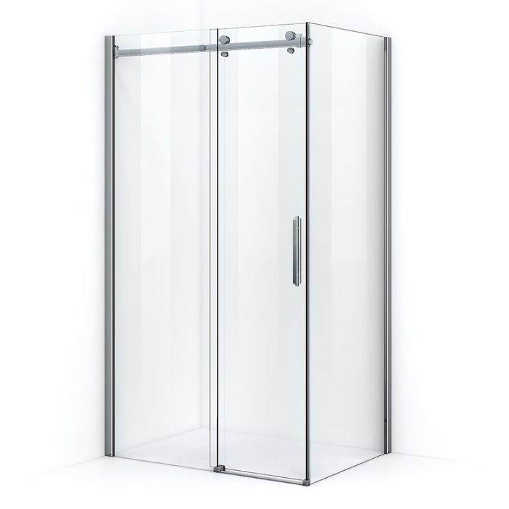 Paroi De Douche D'Angle 110 X 90 Cm Coulissante Verre Nanotech tout Paroies De Douche