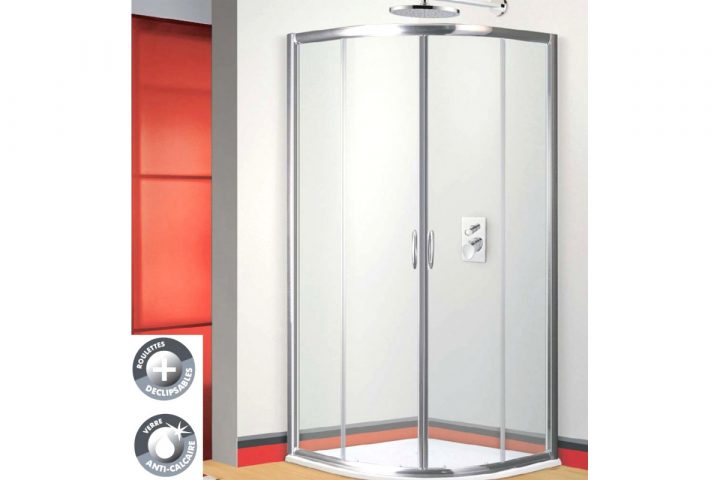 Paroi De Douche Stanzo 1 4 Cercle 2 Portes Chrom Avec à Cabine De Douche 1 4 De Cercle 85X85