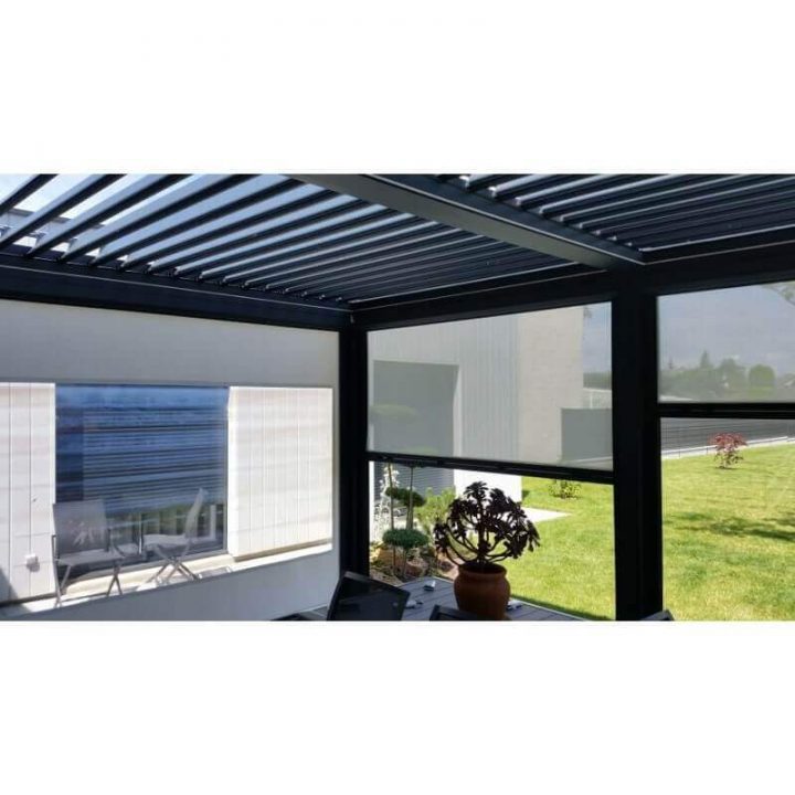 Pergola Bioclimatique Pas Cher – Pergola Lames Brise pour Rideau Textilène Brise Soleil