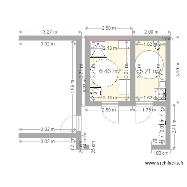 Plan Vestiaires Sanitaires Handicapé 07 03 16 – Plan 2 concernant Dimension Toilette Handicapé