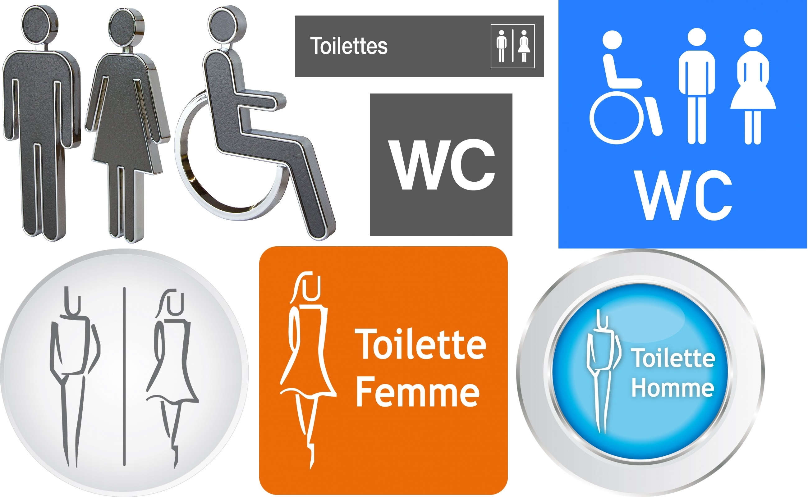Plaque Toilettes Homme Femme Handicapé En Signalétique dedans Toilette Handicapé