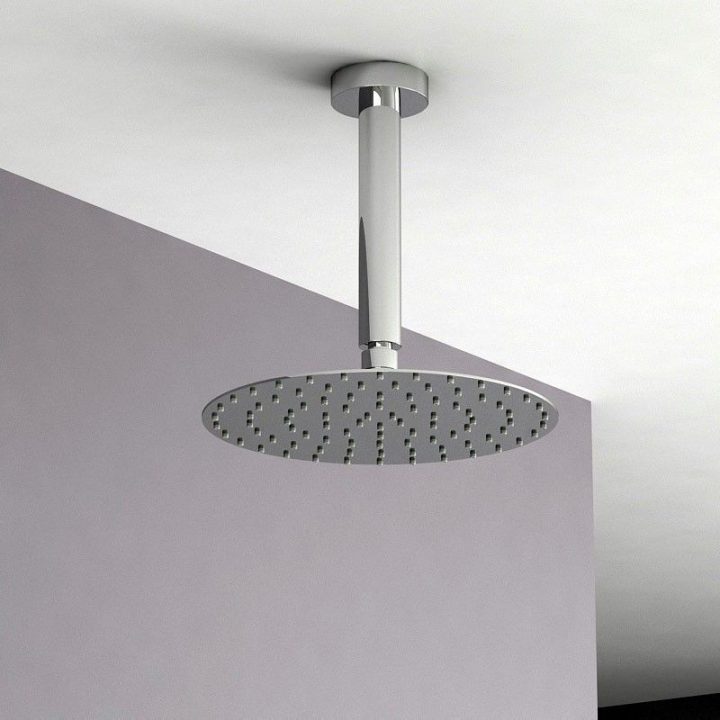 Pomme De Douche Ronde Slim Plafond, 25 Cm destiné Plafonnier De Douche