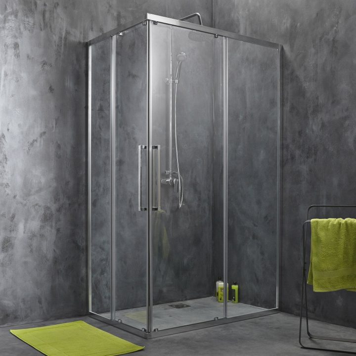 Porte De Douche Coulissante, Angle Rectangle, 120 X 80 Cm pour Porte De Douche 180 Cm