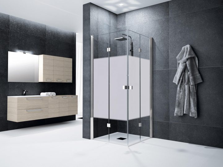 Porte De Douche Pivot-Pliante, Angle Carré, 120 X 120 Cm encequiconcerne Porte Douche Pivot Pliante