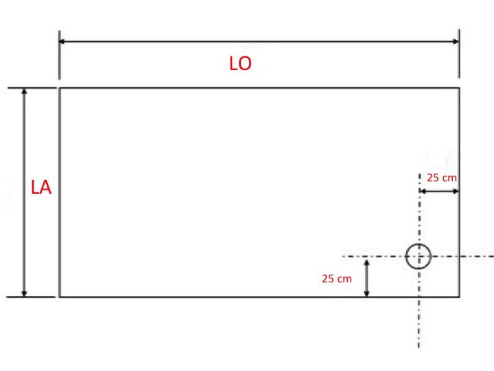 Receveur De Douche 140 Cm En Résine Minéral, Évacuation En à Receveur Douche 90X140