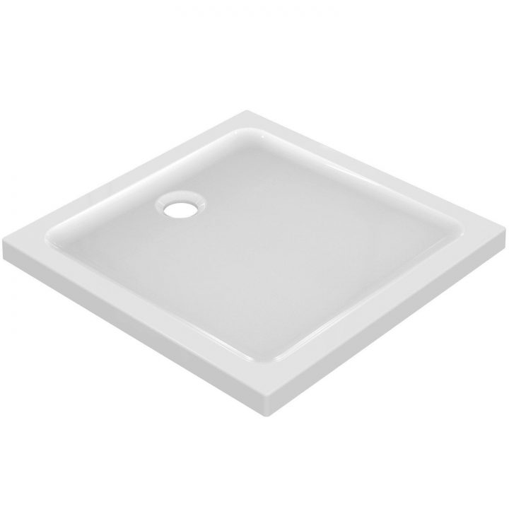 Receveur De Douche Carré L.90 X L.90 Cm, Grès Blanc encequiconcerne Receveur De Douche En Gres