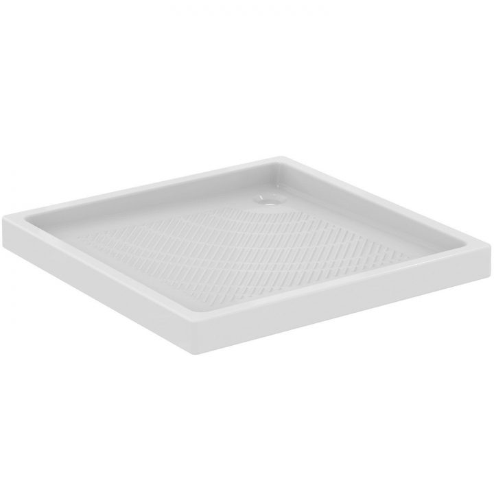 Receveur De Douche Carré L.90 X L.90 Cm, Grès Blanc Primo tout Receveur De Douche En Gres