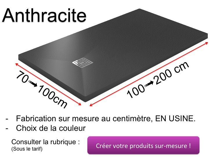 Receveur De Douche Extra Plat Sur Mesure Effet Pierre En serapportantà Receveur Douche 70X110