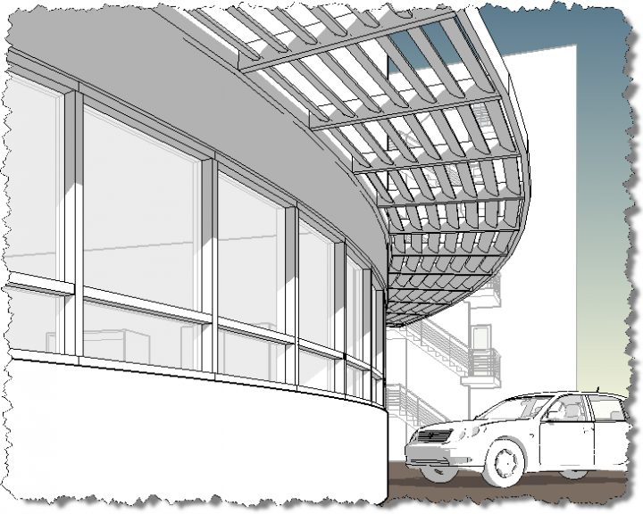 Revit / Brise Soleil Sur Mur Courbe – L'Archi.blog Du Cazals tout Rideau Textilène Brise Soleil