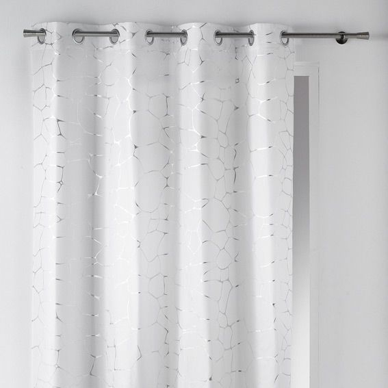 Rideau (140 X H260 Cm) Sahel Blanc – Rideau / Voilage dedans Rideaux Blanc Et Doré