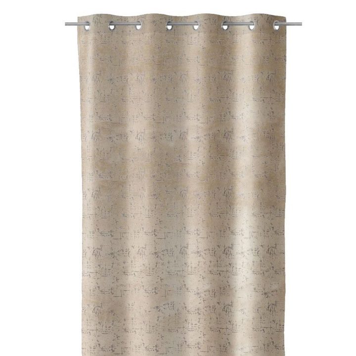 Rideau À Oeillets Bliss Velours Beige – 140 X 260 Cm pour Rideau Velours Beige