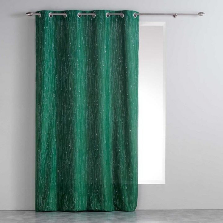 Rideau À Oeillets Filiane 140X260Cm Vert Emeraude – Paris Prix encequiconcerne Rideaux Vert Emeraude