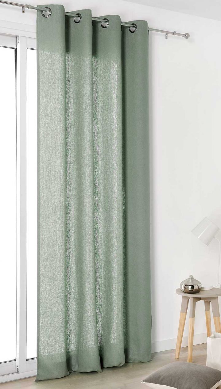 Rideau "Authentique" En 100% Lin (Vert D Eau), (Gris Beige encequiconcerne Rideau Vert D Eau