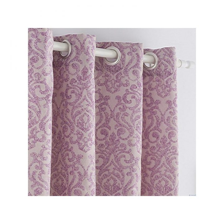 Rideau Caracas Avec Oeillets Mauve 200 Cm destiné Rideau Mauve