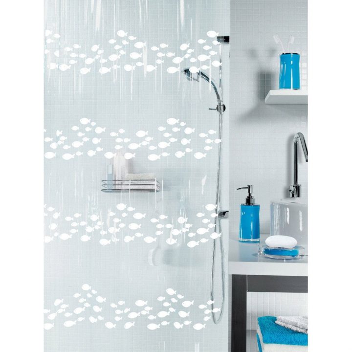 Rideau De Douche En Plastique L.180 X H.200 Cm Blanc destiné Rideau Metallique Leroy Merlin