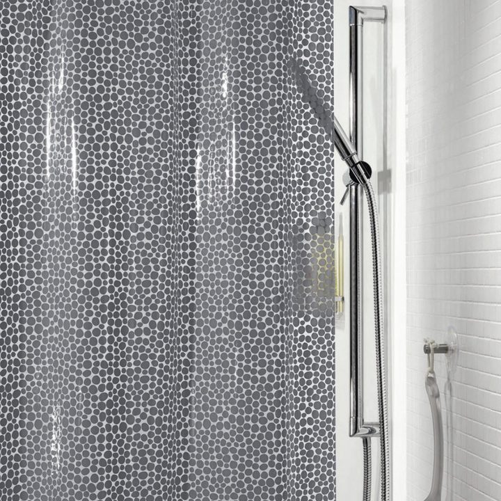 Rideau De Douche En Plastique L.180 X H.200 Cm Gris pour Rideau Metallique Leroy Merlin