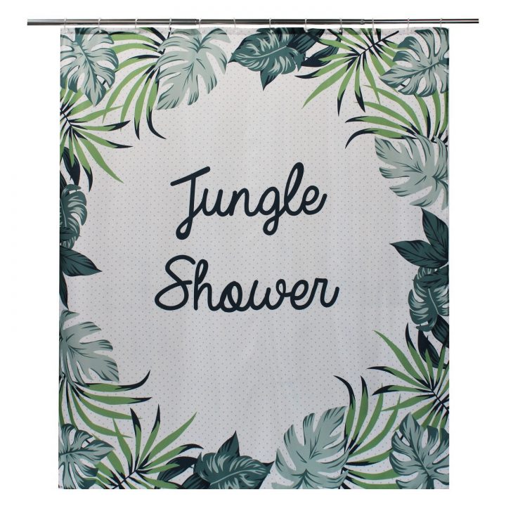 Rideau De Douche En Textile Vert L.180 X H.200 Cm, Jungle pour Zara Rideau De Douche