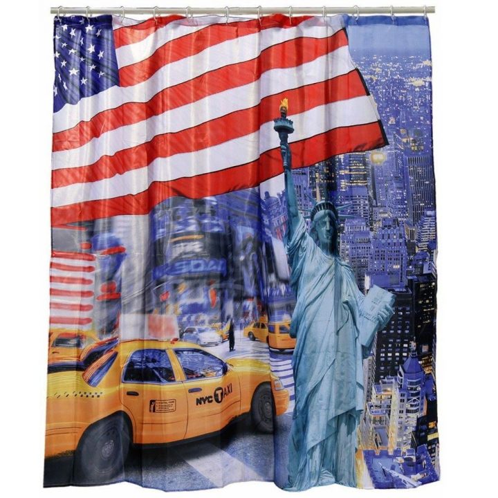 Rideau De Douche New-York Liberty 180 X 180 Cm pour Rideau New York But