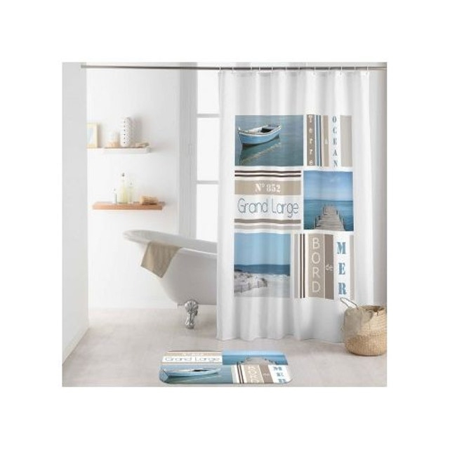 Rideau De Douche "Océan" Blanc Home Bain | La Redoute pour Rideau Ocean