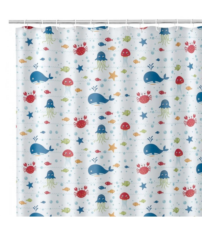 Rideau De Douche Tissu Enfant Poissons destiné Rideau Salle De Bain Tissu